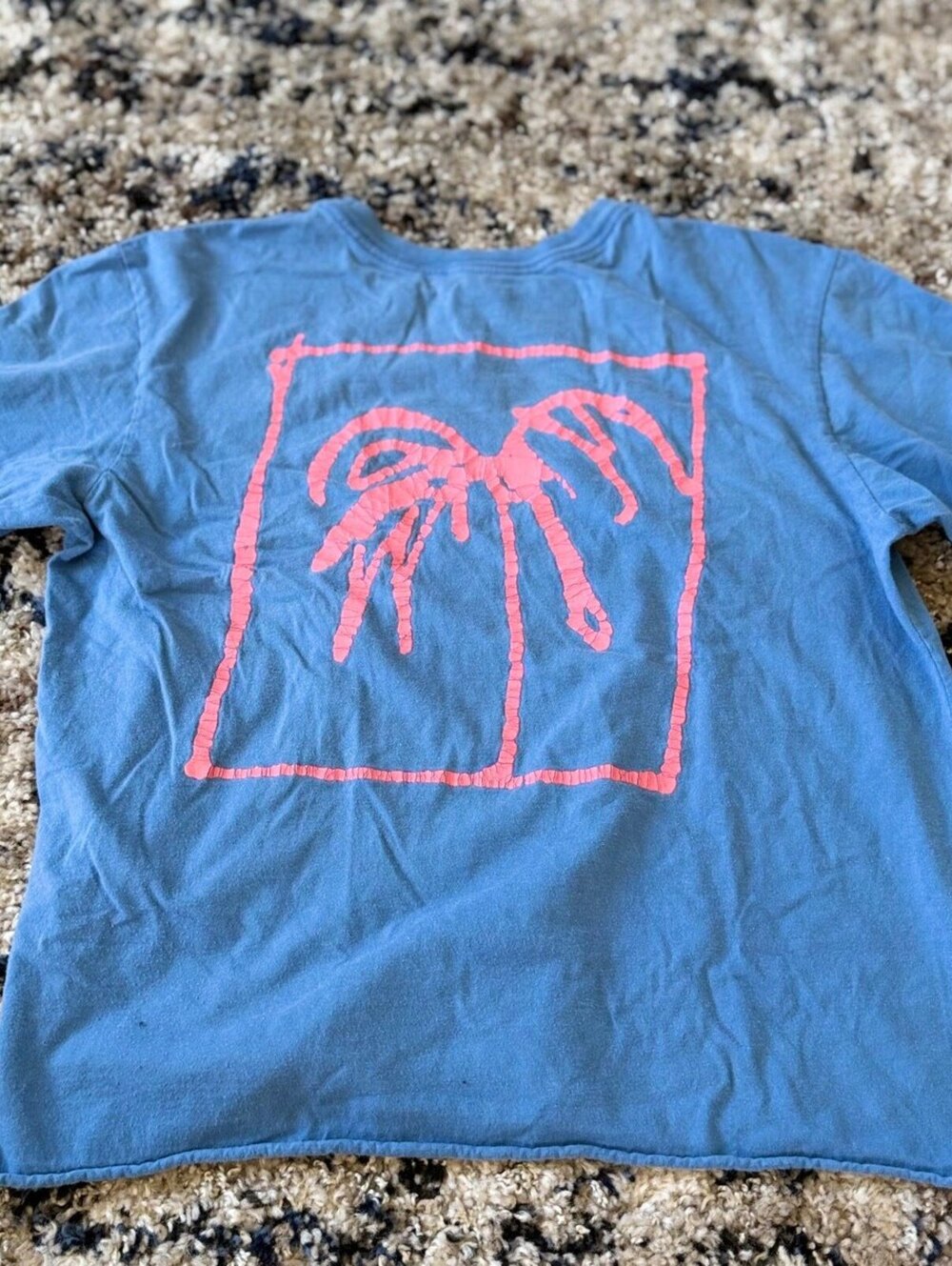 RVCA Blue Palm Tree Graphic Tee Shirt S